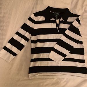 Lauren striped quarter zip & 3/4 sleeve